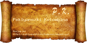 Peklyanszki Kolombina névjegykártya